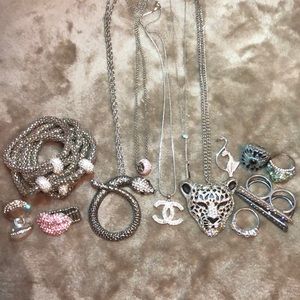 Silver Costume Jewelry Lot (20pc)